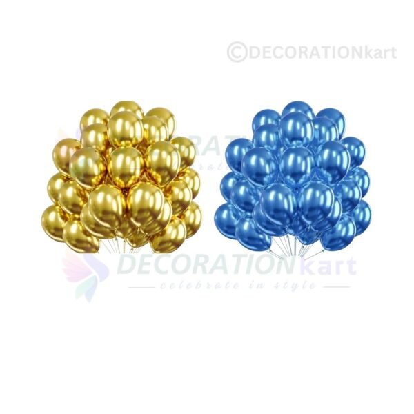 Golden and Blue metallic Balloons