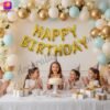DECORATIONkart HAPPY BIRTHDAY Golden Foil Balloons Banner in metallic gold for kids’ birthday, adult party, milestone celebration, and festive décor