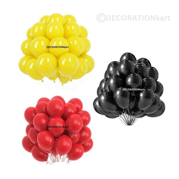 Yellow, Red, Black Metallic Balloons(Pack 0f 150pcs)
