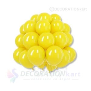"Metallic Yellow Balloons - Perfect for Birthday, Anniversary, and Party Decorations | 50pcs Pack | Buy Online from DecorationKart"