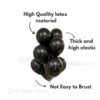 "Metallic black balloons for birthday, wedding, and party decoration – Premium quality rubber balloons from DecorationKart."