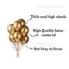 "Metallic golden balloons for party decorations – perfect for birthdays, weddings, and anniversaries. High-quality rubber balloons available at DecorationKart.