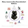 "Metallic black balloons for birthday, wedding, and party decoration – Premium quality rubber balloons from DecorationKart."