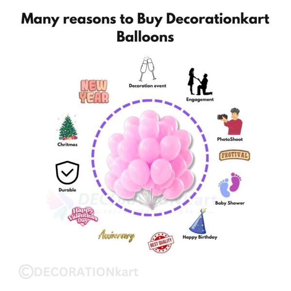 "Pink Balloons for Birthday, Anniversary & Party Decoration – Buy Online at DecorationKart"