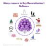 "Metallic Purple Balloons for Birthday, Anniversary & Party Decorations – High-Quality Rubber Balloons from DecorationKart"