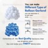 "Metallic White and Blue Balloons Pack of 100 – Perfect for Birthday, Anniversary, and Party Decorations – Buy Online at DecorationKart"