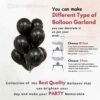 "Metallic black balloons for birthday, wedding, and party decoration – Premium quality rubber balloons from DecorationKart."
