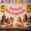 DECORATIONkart HAPPY BIRTHDAY Pink Card Banner with 13 soft pink paper letters for girls’ birthday, baby celebration, and pastel party décor