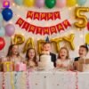 DECORATIONkart HAPPY BIRTHDAY Red Card Banner with 13 bold red paper letters for festive birthday party decoration