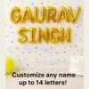 "Custom golden foil balloons spelling name or number, 16 inch party decoration"