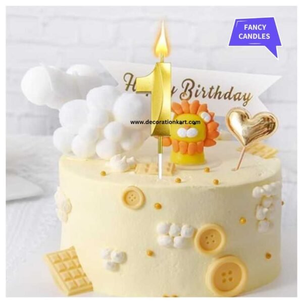Number 1 birthday candle for cake, perfect for first birthday celebration