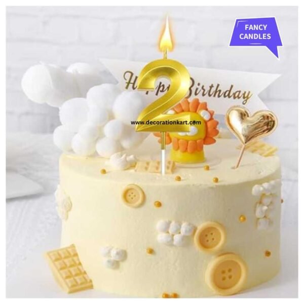 Number 2 birthday candle for cake, ideal for kids party decoration