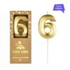 Number 6 birthday candle for cake, ideal for kids party decoration