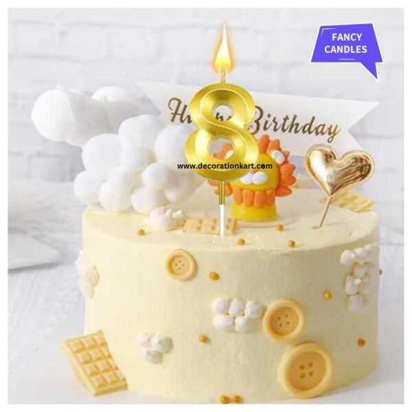 Number 8 birthday candle for cake, ideal for kids party decoration