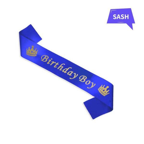 Make your little prince shine with our Blue Birthday Boy Sash! Made from soft satin, perfect for boys' birthday outfits, parties, and photoshoots. Fits ages 1 to 10.