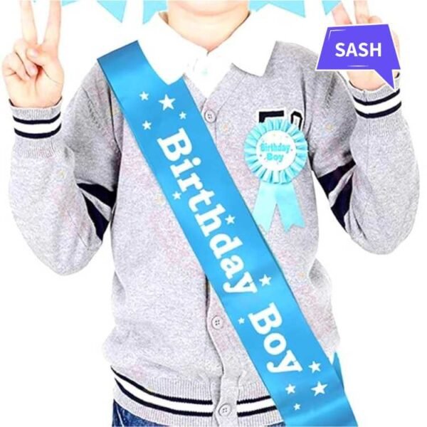 Sky Blue Birthday Boy Sash – Satin Party Accessory for Kids