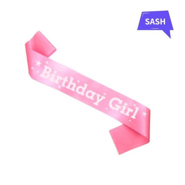 Pink Birthday Girl Sash – Satin Party Accessory for Kids