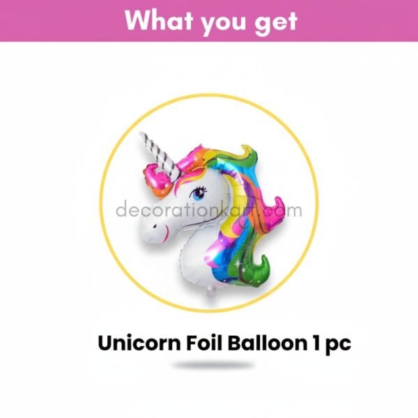 Unicorn Balloon for Birthday Party Decoration – Cute Colorful Foil Balloon