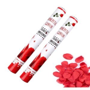 “Rose petal party popper with floral confetti blast for romantic celebration and wedding decoration”